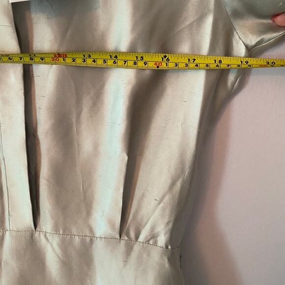 NWT Theory Silk Ice Gray Shantung Twill Button Down A-Line Mini Dress Women's 6 - Picture 14 of 16